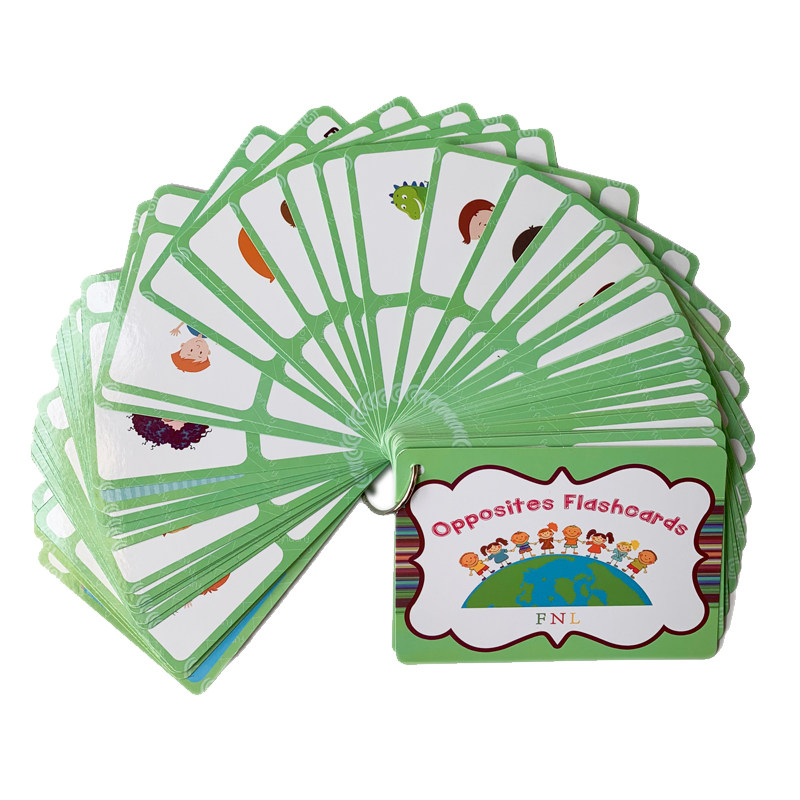 Kids Education Toy - 100組の反対語フラッシュカード 英語語彙カード 子供向け モンテッソーリ学習 教育玩具 子供向け