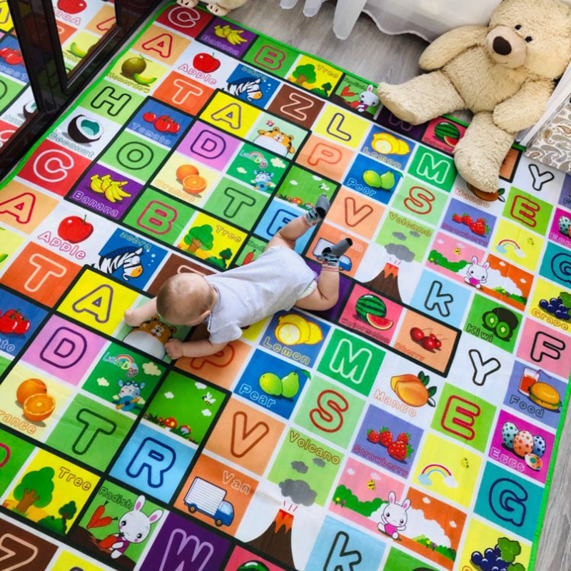 Kids Educational Mat - ベビーゲーム用プレイマット,180x120cm,子供用クロールマット,アクティビティジム,ソフトフォーム