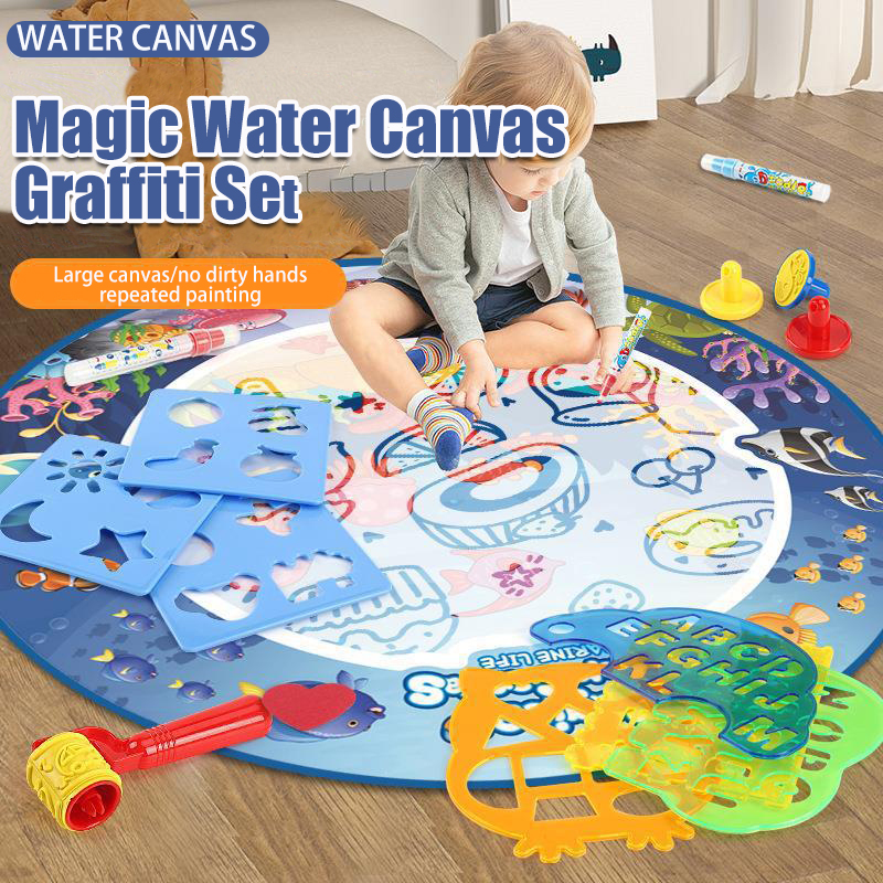 Kids Educational Mat - 80 × 80 センチメートルマジック水描画マット着色落書きマットモンテッソーリ絵画ボード絵画パッドマジックペン子供の教育玩具ギフト