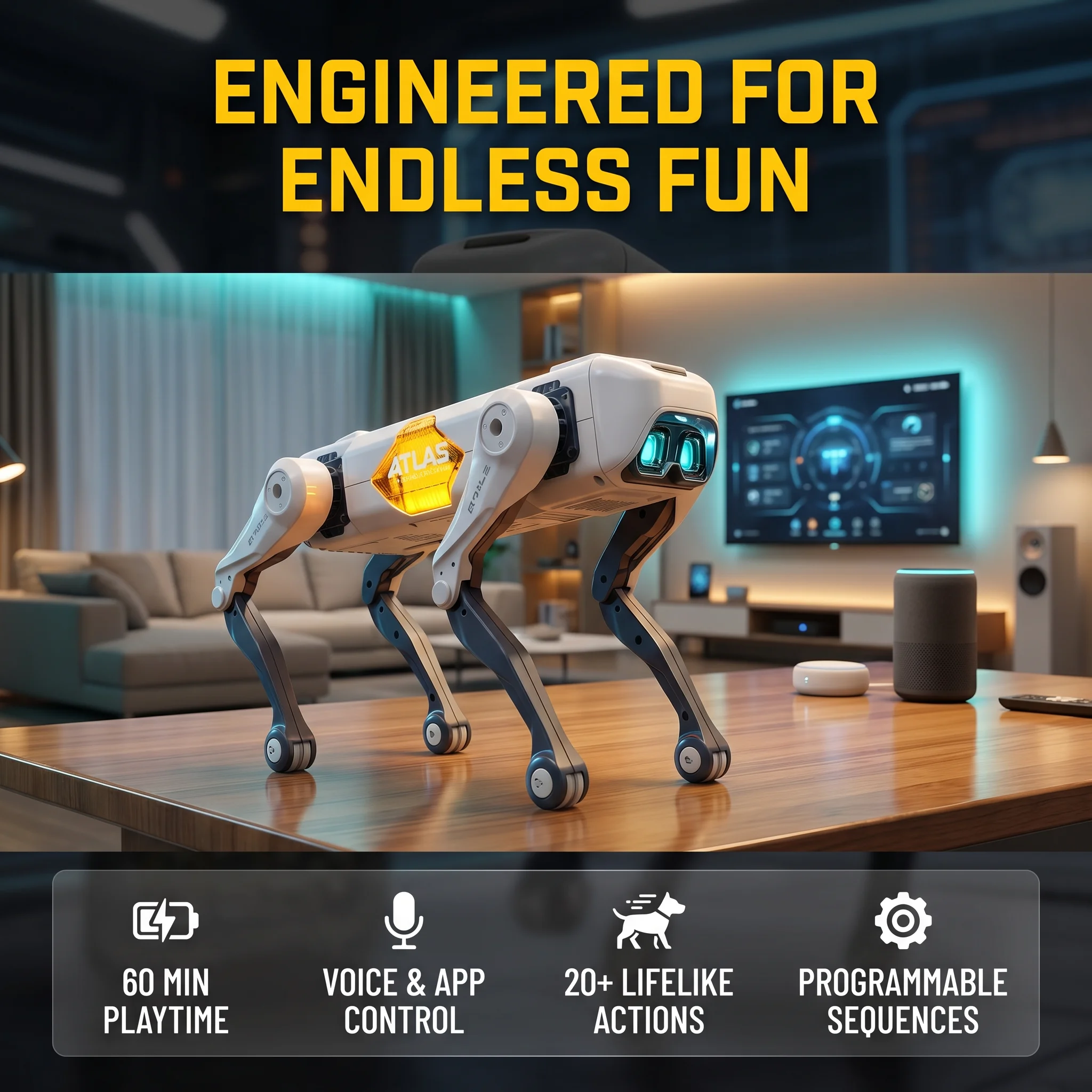 Kids Education Toy - AIスマートロボット犬、音声＆アプリ制御、プログラミング、ダンス、歌、1200mAhバッテリー搭載、子供向けギフト＆コンパニオン