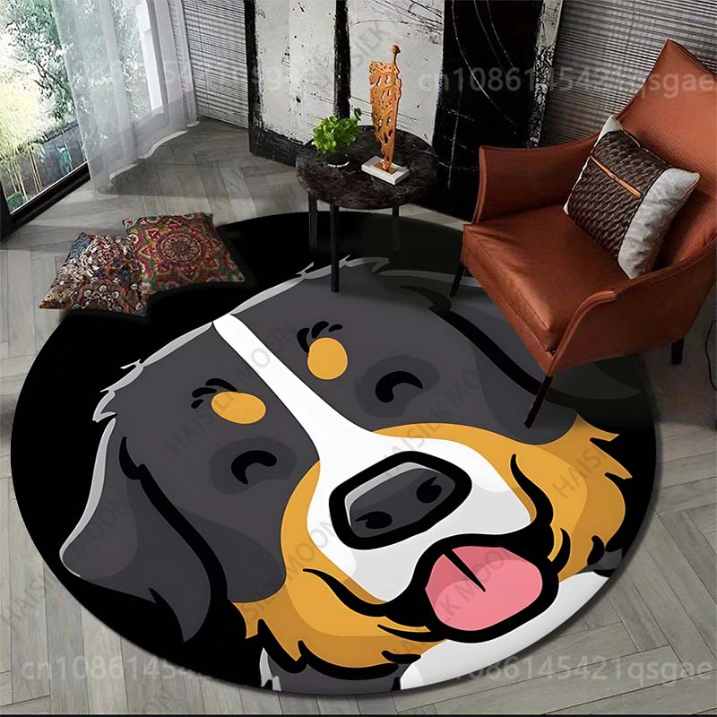 Multiplication Table Mat - 複数のサイズ漫画犬イラストプリントラウンドカーペットリビングルームベッドルームソファテーブルフロアマットエリアラグ高級ギフト