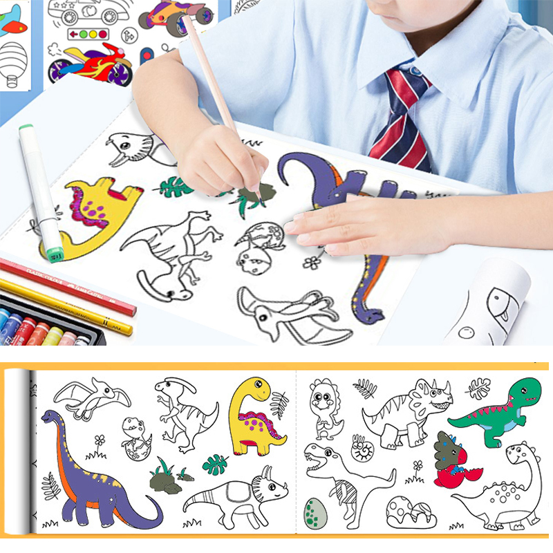 子供描画ロール DIY 粘着色充填紙着色紙ロール子供のための - Kids Education Laptop のレビューと価格