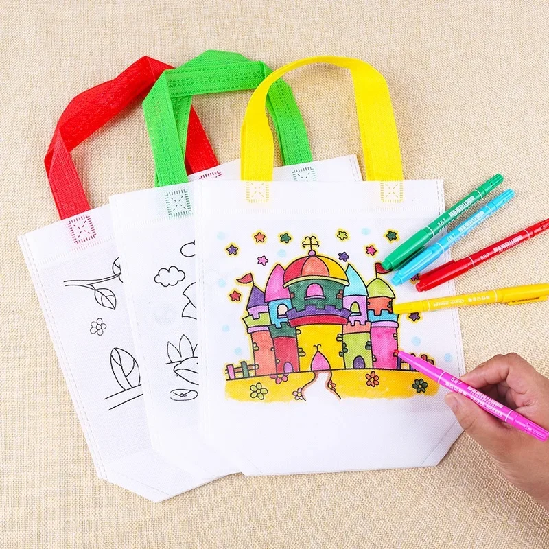 1-10 個セット DIY グラフィティバッグ マーカー付き - Kids Education Laptop のレビューと価格