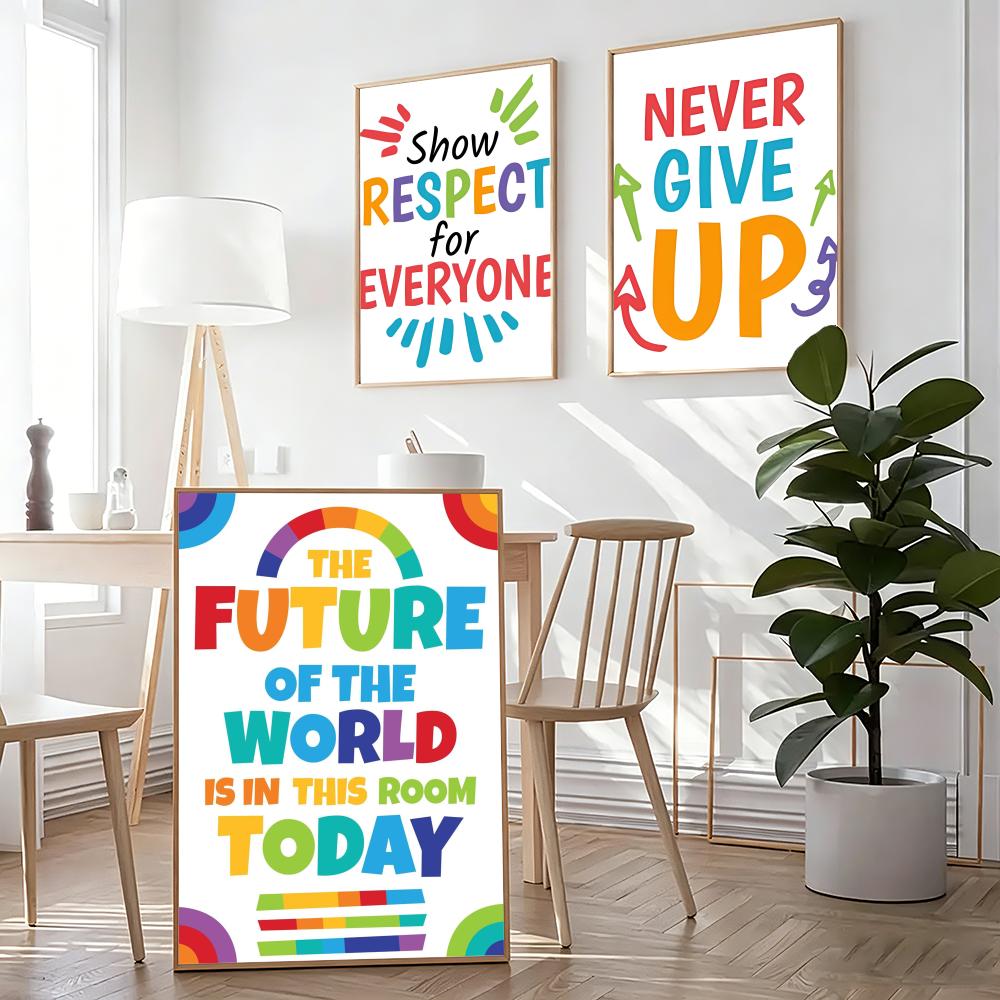 ポジティブキッド教室壁絵教育ポスターHDアート粘着壁防水ホー - Kids Educational Poster のレビューと価格