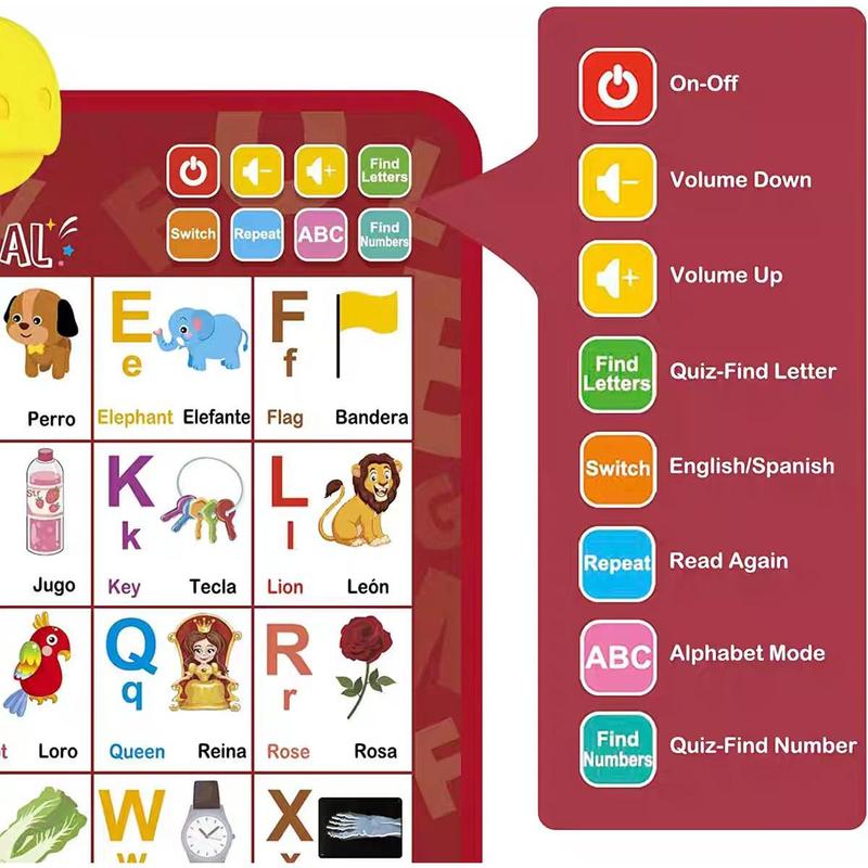 子供向けバイリンガル英語-スペイン語インタラクティブトーキン - Kids Educational Poster のレビューと価格