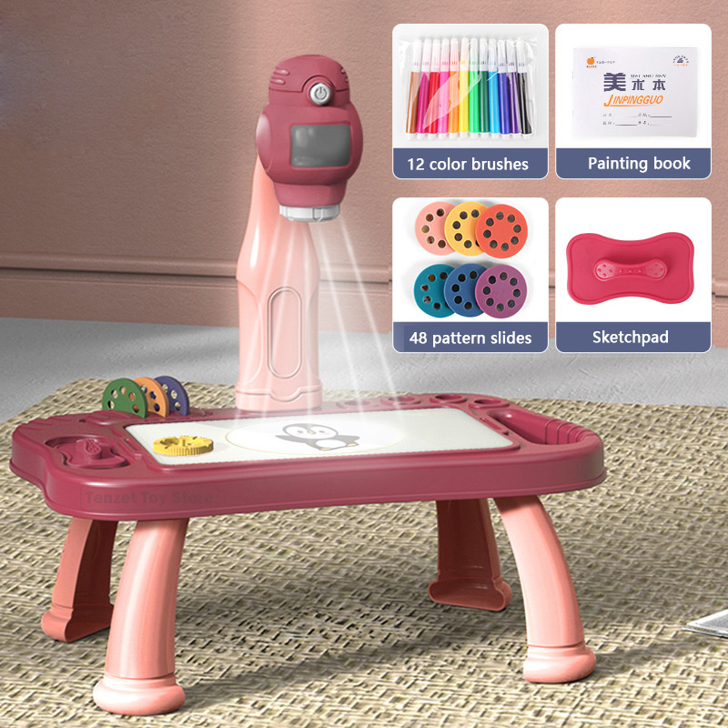 子供用LEDプロジェクター,アート描画テーブルセット,子供用 - Drawing Projector Kids のレビューと価格