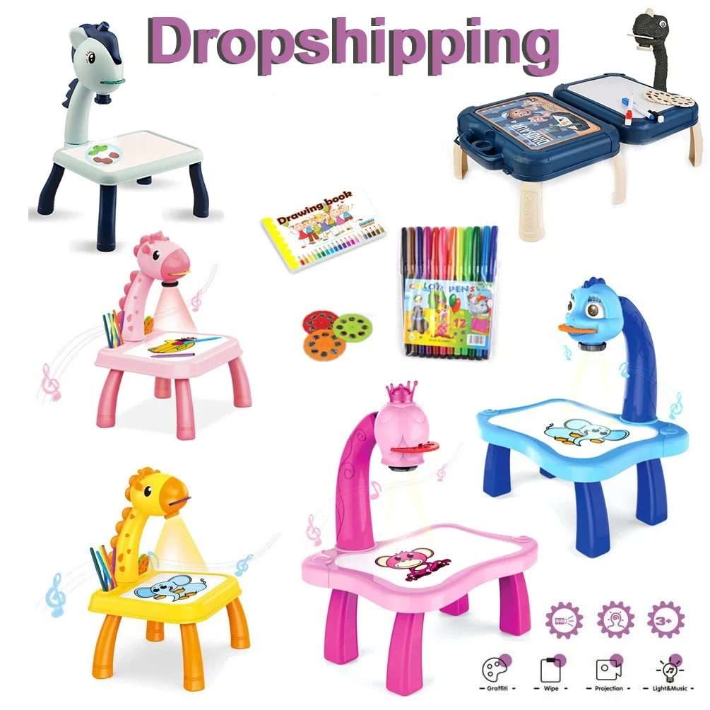 子供のためのLEDプロジェクターアート製図板,幼児教育玩具, - Drawing Projector Kids のレビューと価格