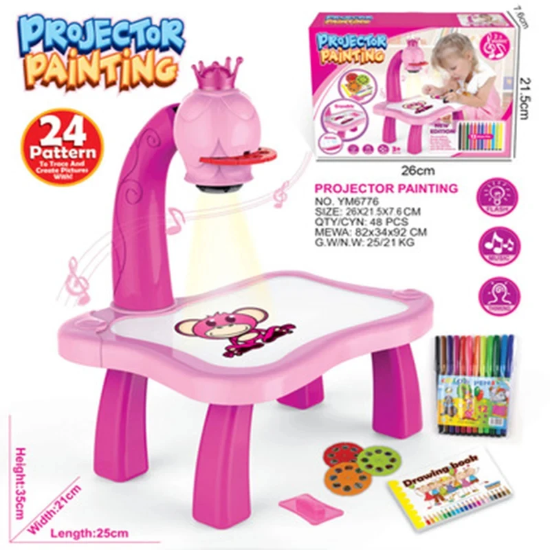 子供のためのLEDプロジェクターアート製図板,幼児教育玩具, - Drawing Projector Kids のレビューと価格