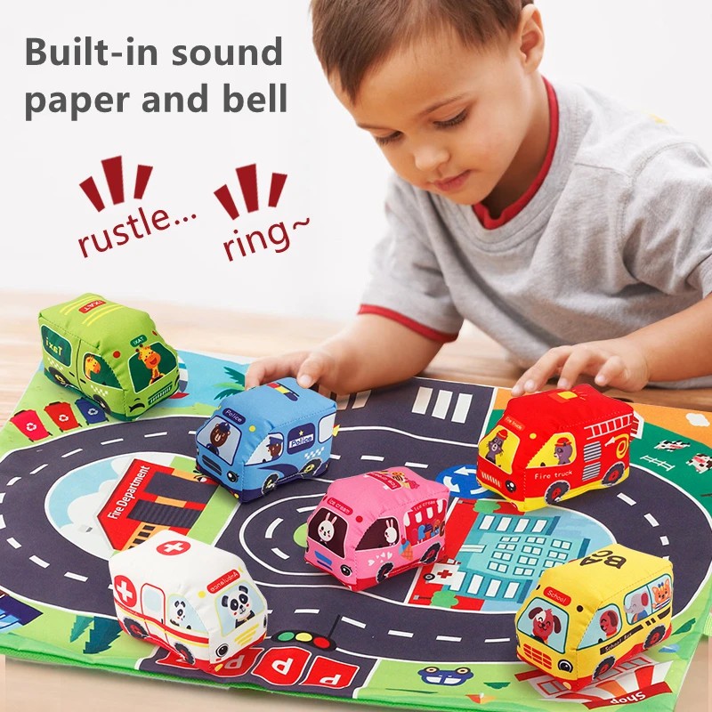 赤ちゃん,幼児,男の子,女の子のためのマットと車両が付いた柔 - Kids Educational Mat のレビューと価格