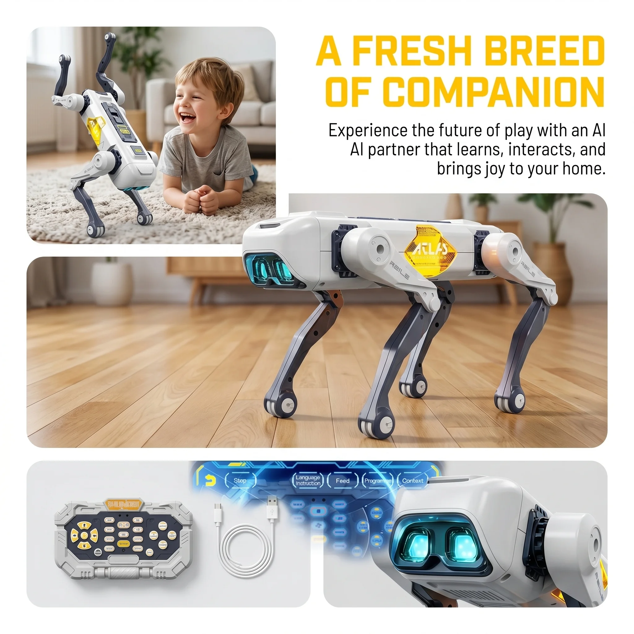 AIスマートロボット犬、音声＆アプリ制御、プログラミング、ダ - Kids Education Toy のレビューと価格