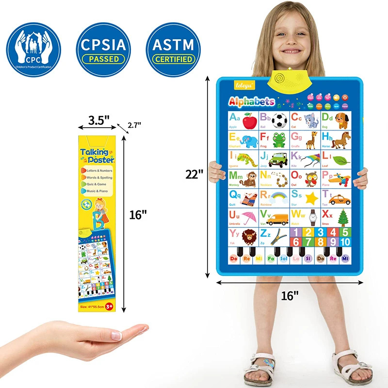 電子英語アルファベット壁チャートトーキングABC文字123音 - Kids Educational Poster のレビューと価格